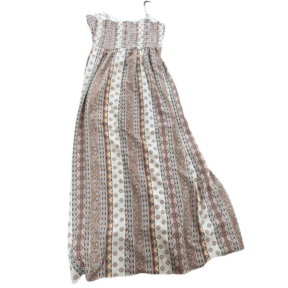 Floral Bohemian Cottage Woman’s Maxi Dress Large Decorative Tie At Bodice Boho - Picture 6 of 6